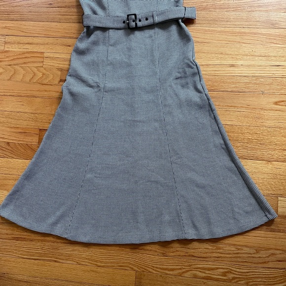 NWT Ann Taylor 4T Belted Houndstooth Midi Sheath Dress - Picture 11 of 13